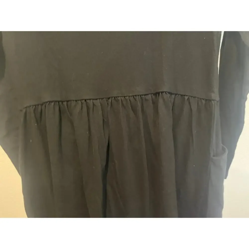 Cat & Jack Girls Black Cotton Dress XXL Gold Star Long Sleeve Casual Dress